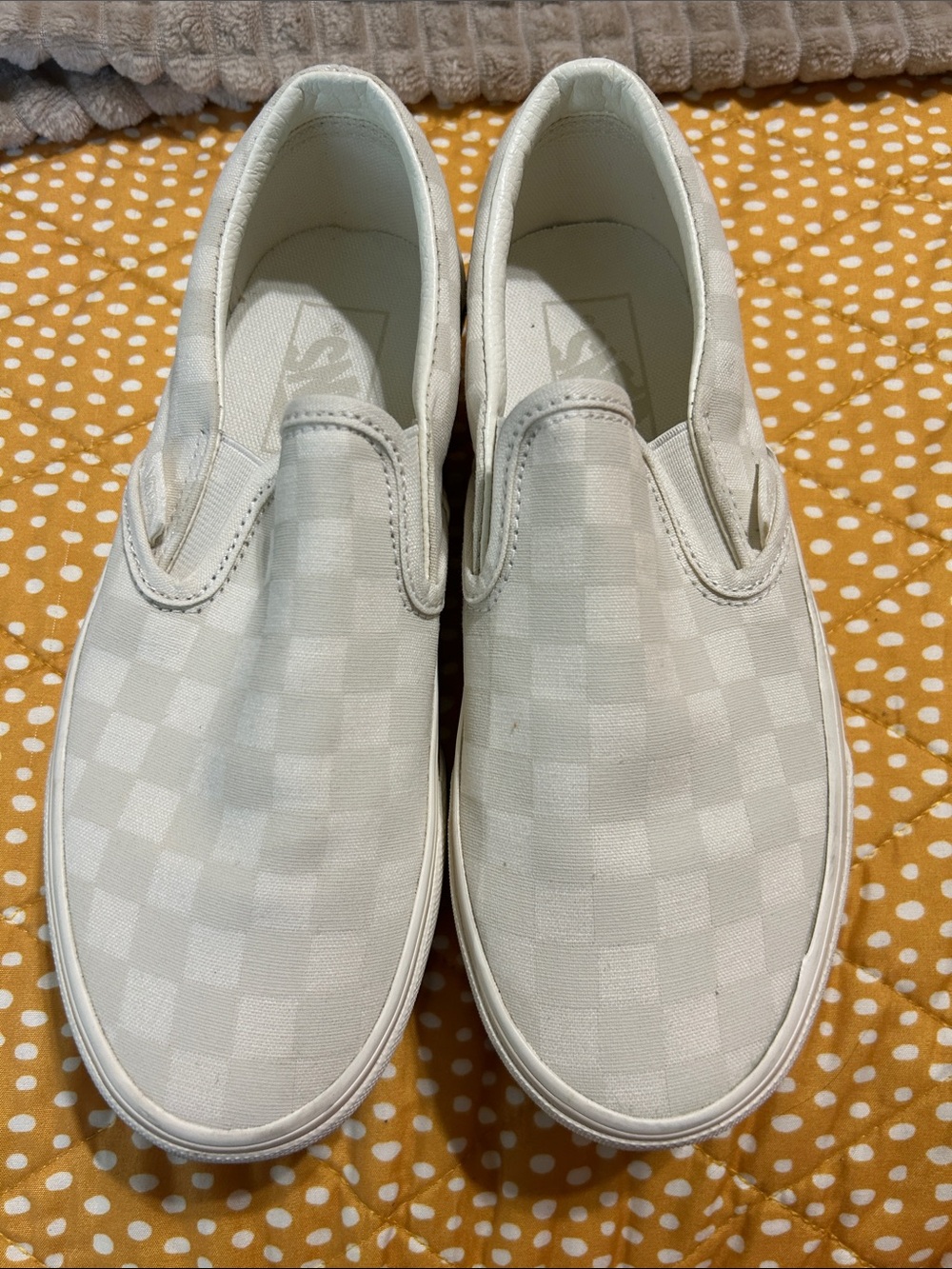 Vans Slip-On Checkerboard Loafers — Off-White platform - Picture 3 of 5